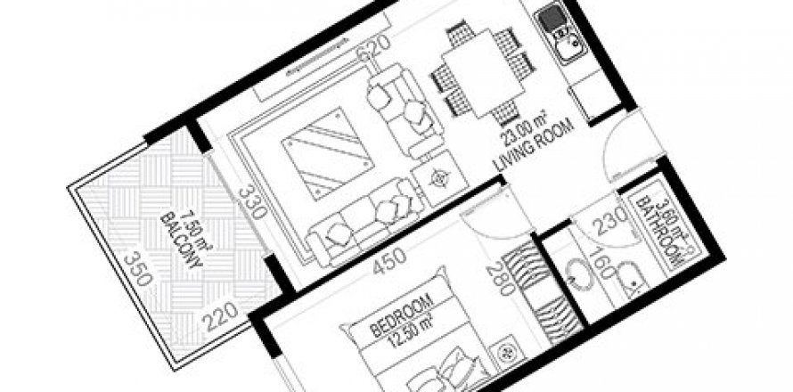 1+1 Leilighet i Yekta Sungate Residence, Gazipasa, Antalya, Tyrkia Nr. 103917