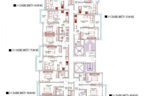 Dubleks daire   Mahmutlar, Antalya, Türkiye №94868 - 16