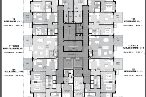 1+1 Lägenhet  i Mahmutlar, Antalya, Turkiet Nr. 31931 - 25