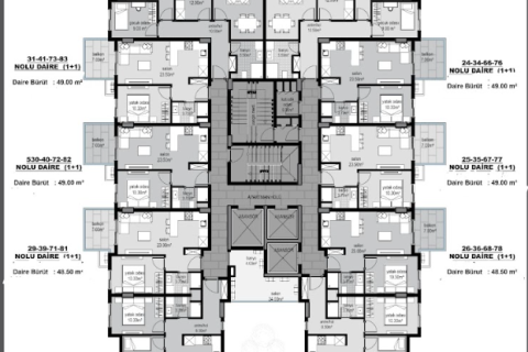 1+1 Lägenhet  i Mahmutlar, Antalya, Turkiet Nr. 31931 - 23