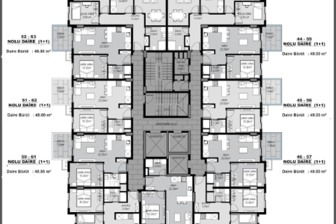 1+1 Lägenhet  i Mahmutlar, Antalya, Turkiet Nr. 31931 - 24