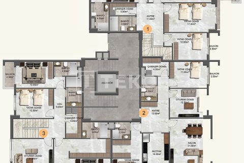 3+1 Takvåning i Alanya, Antalya, Turkiet Nr. 224384 - 23