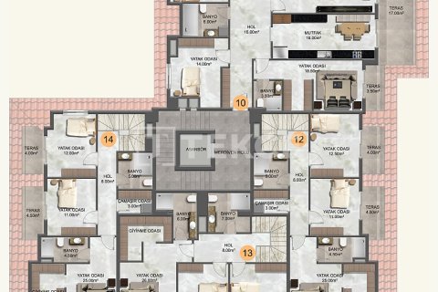 3+1 Takvåning i Alanya, Antalya, Turkiet Nr. 224384 - 22