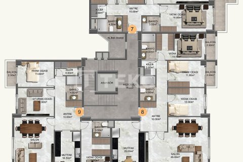 3+1 Takvåning i Alanya, Antalya, Turkiet Nr. 224384 - 19