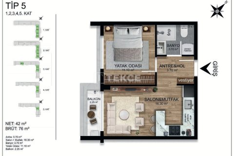 3+1 Lejlighed  i Aksu, Antalya, Tyrkiet Nr. 221618 - 15
