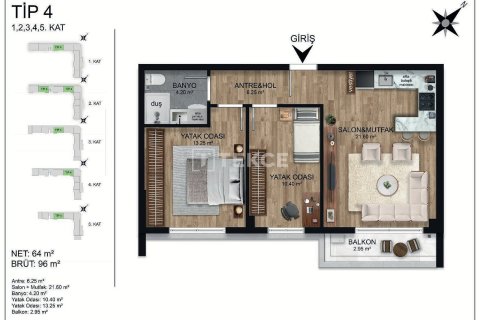 3+1 Lejlighed  i Aksu, Antalya, Tyrkiet Nr. 221618 - 14