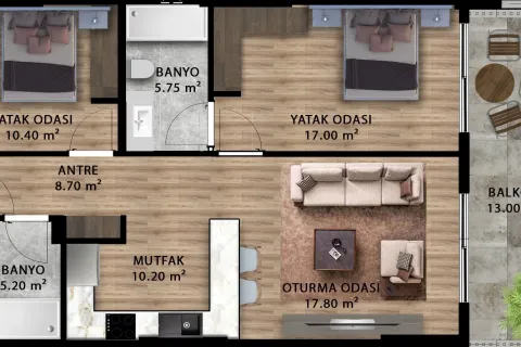Apartment for sale  in Aksu, Antalya, Turkey, 2 bedrooms, 98.83m2, No. 220521 – photo 8