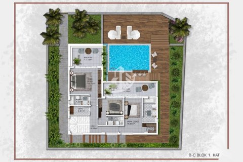3+1 Villa  i Alanya, Antalya, Tyrkiet Nr. 98434 - 19