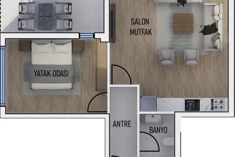 1+1 Lägenhet  i Mugla, Turkiet Nr. 220243 - 19