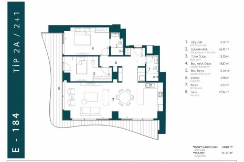 Penthouse for sale  in Beykoz, Istanbul, Turkey, 98m2, No. 94464 – photo 21