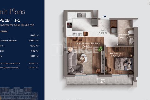 Apartment for sale  in Istanbul, Turkey, 1 bedroom, 66m2, No. 225470 – photo 12