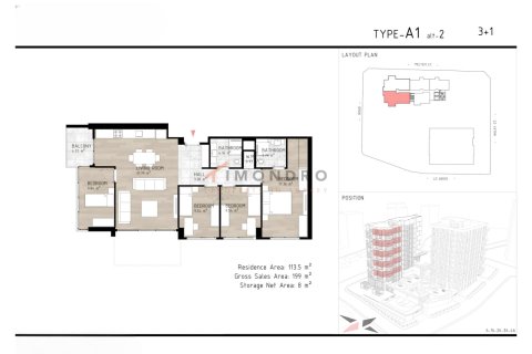 Apartment for sale  in Kâğıthane, Istanbul, Turkey, 3 bedrooms, 199m2, No. 212361 – photo 22