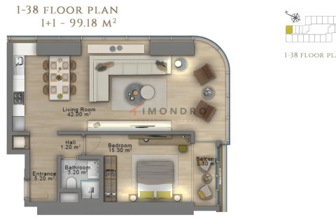 Apartment for sale in Sisli, Istanbul, Turkey, 1 bedroom, 87m2, No. 225268 – photo 14