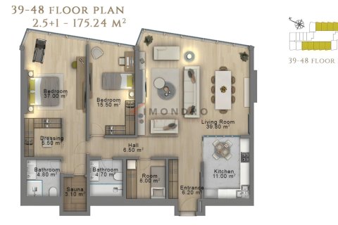 Apartment for sale in Sisli, Istanbul, Turkey, 1 bedroom, 87m2, No. 225268 – photo 24