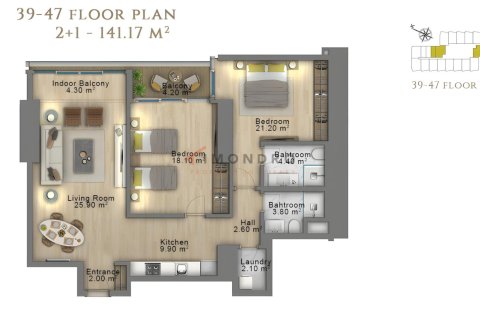 Apartment for sale in Sisli, Istanbul, Turkey, 1 bedroom, 87m2, No. 225268 – photo 17