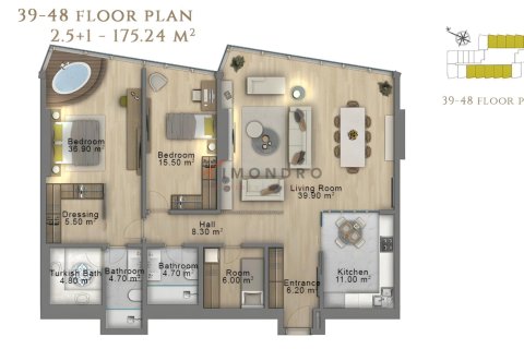 Apartment for sale in Sisli, Istanbul, Turkey, 1 bedroom, 87m2, No. 225268 – photo 23