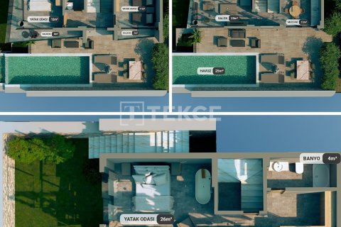 3+1 Villa  i Kas, Antalya, Tyrkiet Nr. 216363 - 25