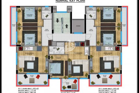 1+1 Lägenhet  i Oba, Antalya, Turkiet Nr. 98714 - 10