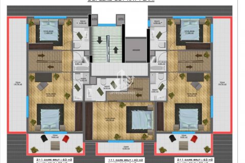 1+1 Lägenhet  i Oba, Antalya, Turkiet Nr. 98714 - 13