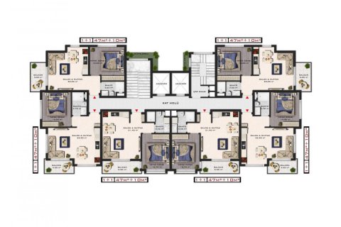 Takvåning  i Avsallar, Antalya, Turkiet Nr. 94937 - 12