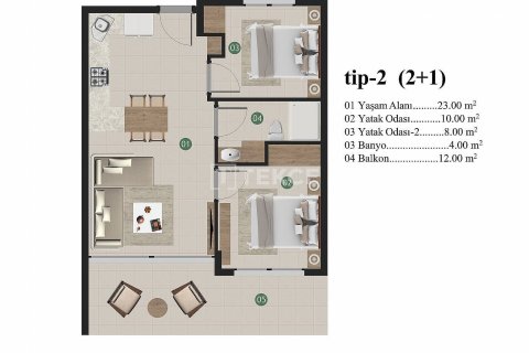 Apartment for sale in Milas, Mugla, Turkey, 2 bedrooms, 67m2, No. 217859 – photo 19