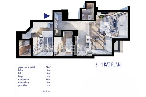 1+1 Lägenhet  i Antalya, Turkiet Nr. 217856 - 15