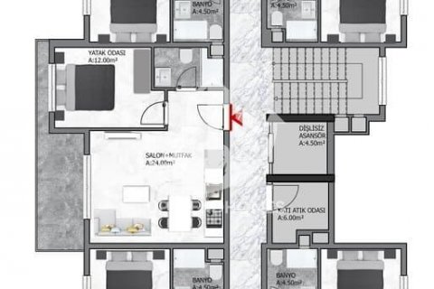 1+1 Lägenhet  i Kestel, Antalya, Turkiet Nr. 98448 - 30