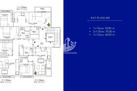 1+1 Lejlighed i Alanya, Antalya, Tyrkiet Nr. 98446 - 21