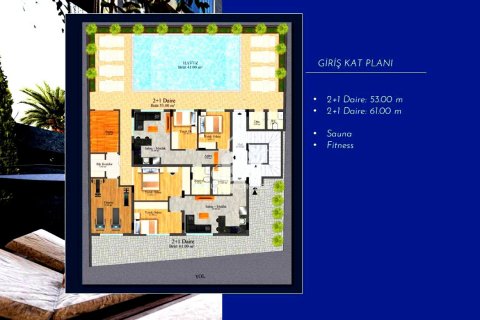 1+1 Lejlighed i Alanya, Antalya, Tyrkiet Nr. 98446 - 8