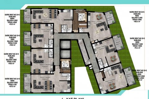 Продажа пентхауса  в Оба, Анталье, Турция 2 комн., 55м2, №94083 – фото 16