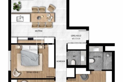Dubleks daire 1+1 Iskele, №107187 - 16