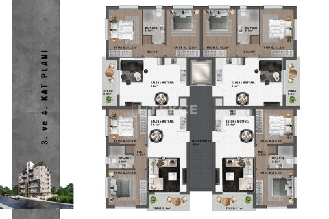 2+1 Takvåning i Famagusta, Nr. 215073 - 14