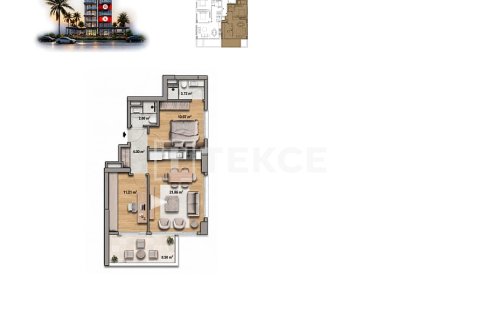 Продажа квартиры  в Аланье, Анталье, Турция 1+1, 82м2, №238112 – фото 15