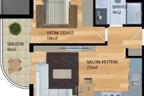 Продажа квартиры в Аланье, Анталье, Турция 1+1, 56м2, №220436 – фото 26