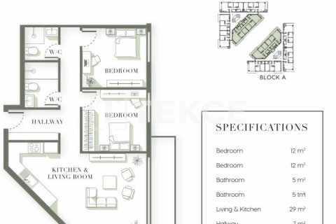 Продажа квартиры  в Гирне, Северный Кипр 2+1, 80м2, №100138 – фото 12