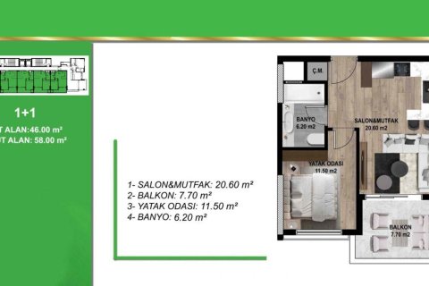 Lejlighed  i Mezitli, Mersin, Tyrkiet Nr. 227910 - 10
