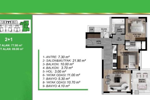 Lejlighed  i Mezitli, Mersin, Tyrkiet Nr. 227910 - 11