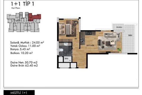 Lejlighed i Mezitli, Mersin, Tyrkiet Nr. 227908 - 22
