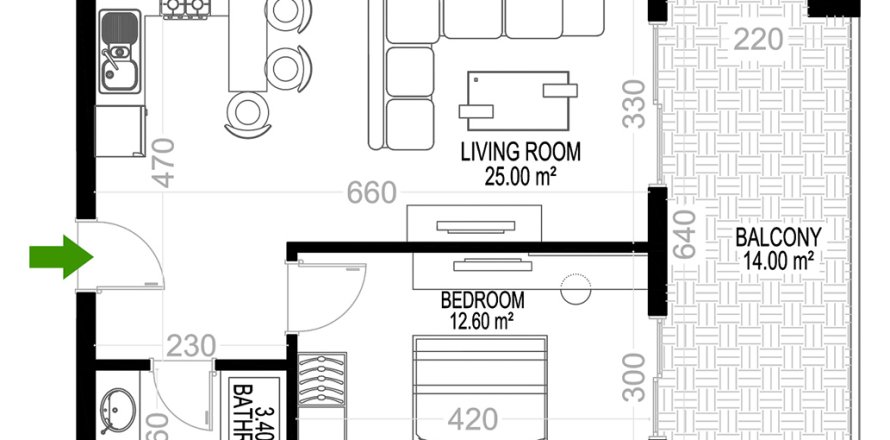 Daire Yekta Kingdom Premium 1+1, Mahmutlar, Antalya, Türkiye №226648