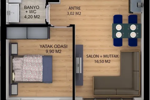 Apartment for sale  in Aksu, Antalya, Turkey, 1 bedroom, 48.14m2, No. 220828 – photo 24
