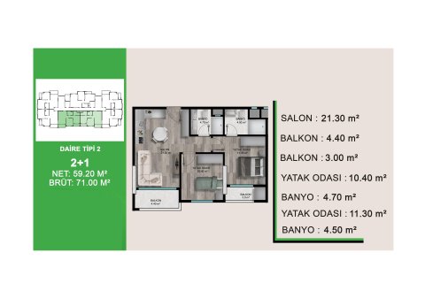 Daire Mezitli, Mersin, Türkiye №227875 - 9