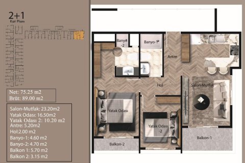 Wohnung in Erdemli, Mersin, Türkei Nr. 227932 - 8