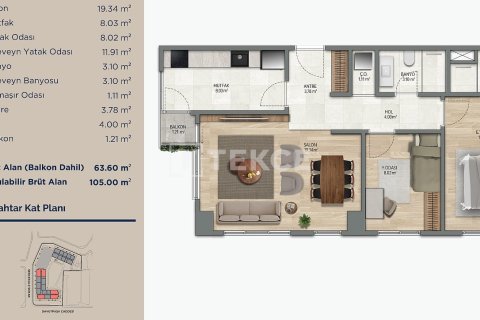 Apartment for sale in Istanbul, Turkey, 2 bedrooms, 80m2, No. 219823 – photo 10