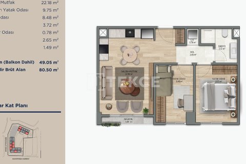 Apartment for sale in Istanbul, Turkey, 2 bedrooms, 80m2, No. 219823 – photo 12