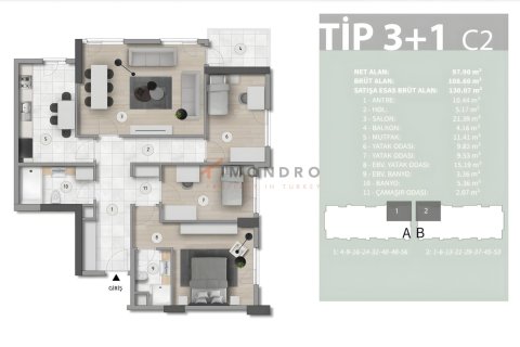 Daire 3+1 Başakşehir, İstanbul, Türkiye №217192 - 13