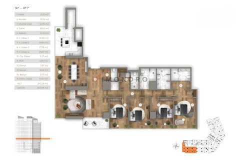 Daire  4+1  Sarıyer, İstanbul, Türkiye №221723 - 25