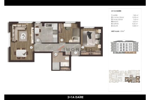 Продажа квартиры в Бейликдюзю, Стамбуле, Турция 2+1, 58м2, №221724 – фото 30