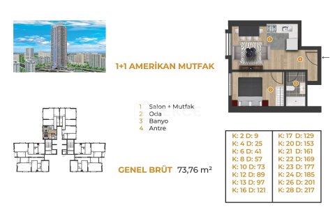 1+1 Lägenhet i Esenyurt, istanbul, Turkiet Nr. 228559 - 15
