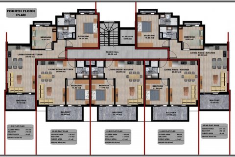 Продажа квартиры  в Тосмуре, Аланье, Анталье, Турция 2 комн., 62м2, №94836 – фото 20