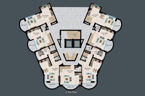 Wohnung in Demirtas, Alanya, Antalya, Türkei Nr. 94985 - 13